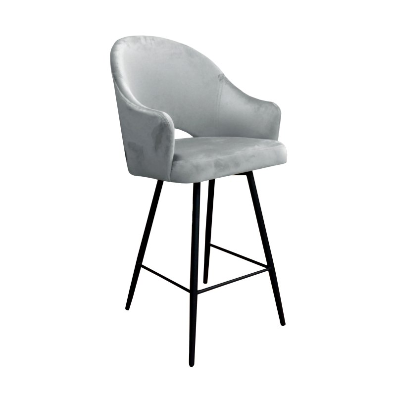 Hoker Velvet krzesło barowe tkanina Welur podstawa metalowa