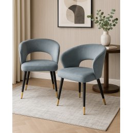 Krzesło tapicerowane AURA na czarno złotej nodze BL06 do jadalni salonu