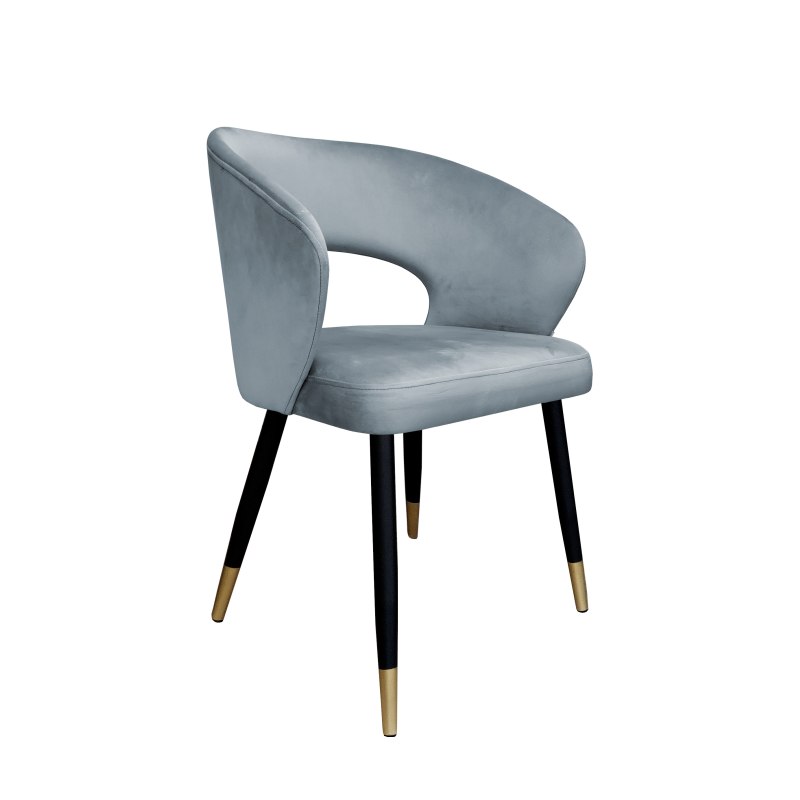 Krzesło tapicerowane AURA na czarno złotej nodze BL06 do jadalni salonu