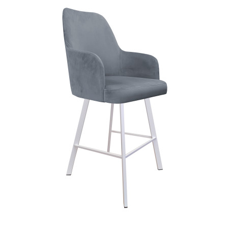 Hoker Westa krzesło barowe welur z metalową podstawą
