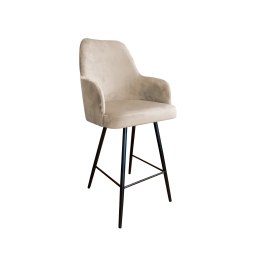 Hoker Westa krzesło barowe tkanina Welur podstawa metalowa