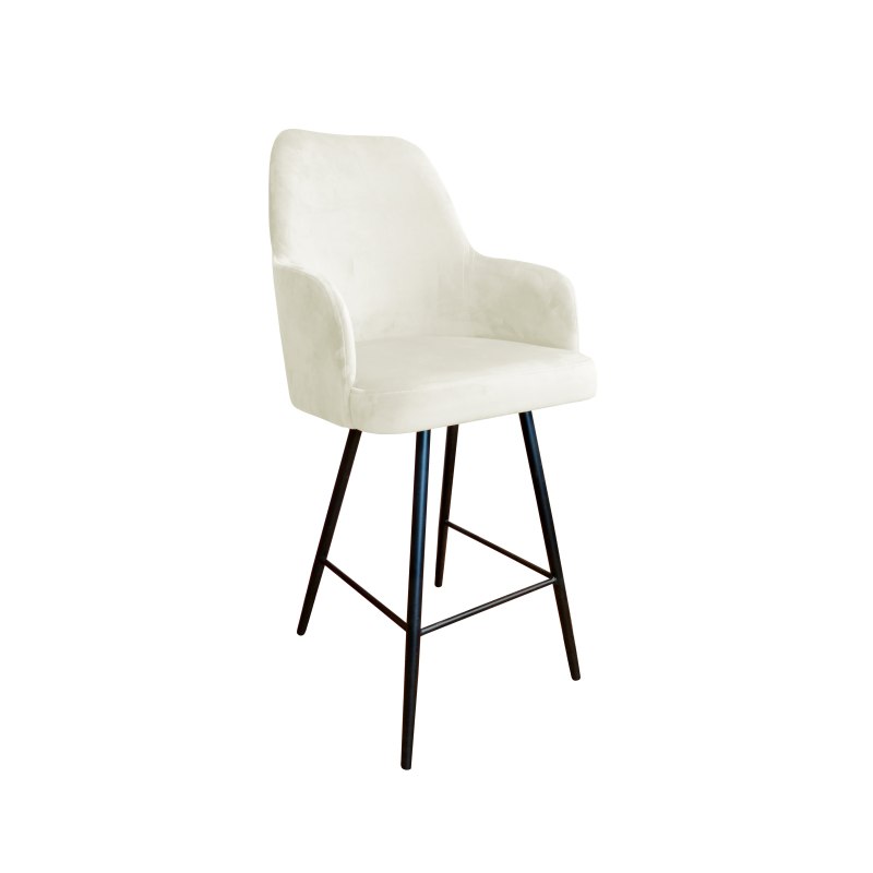 Hoker Westa krzesło barowe tkanina Welur podstawa metalowa