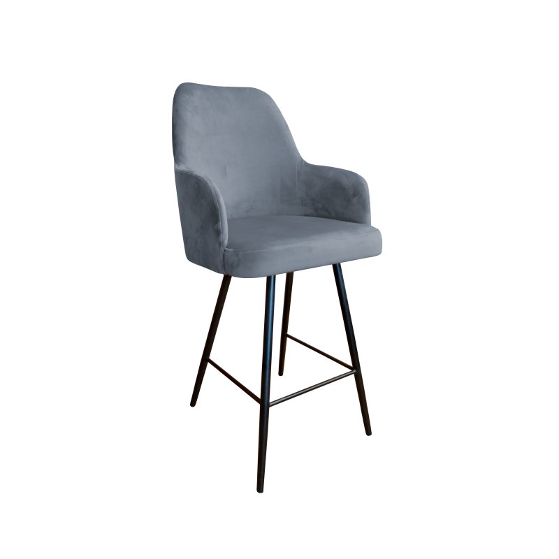 Hoker Westa krzesło barowe tkanina Welur podstawa metalowa
