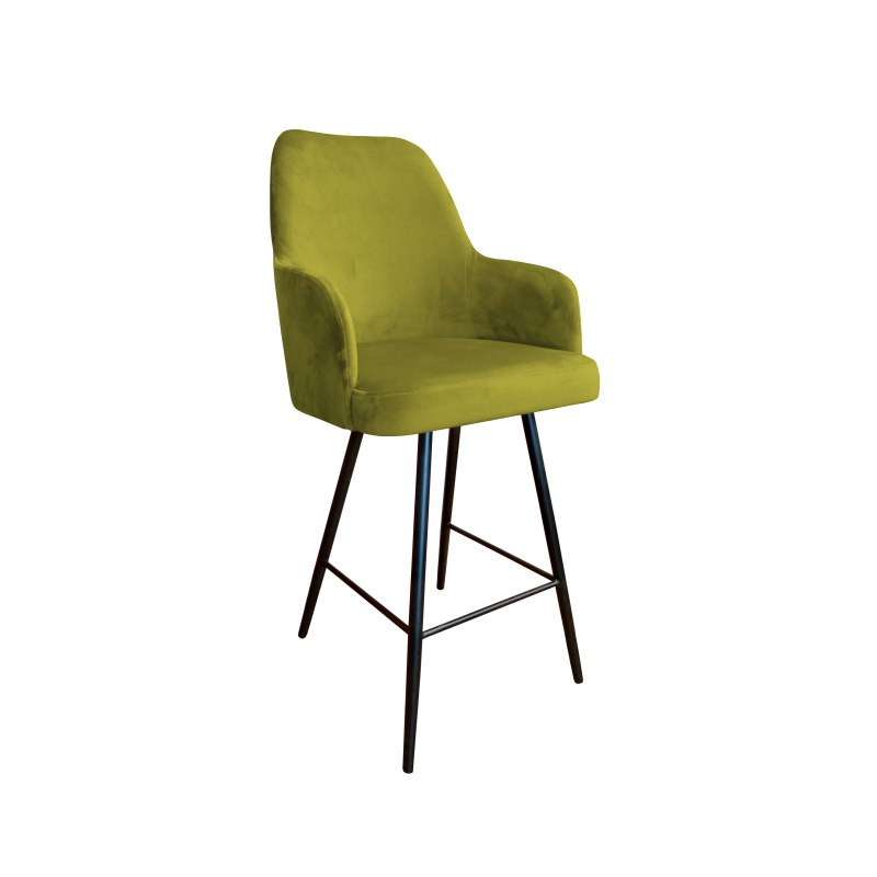 Hoker Westa krzesło barowe tkanina Welur podstawa metalowa