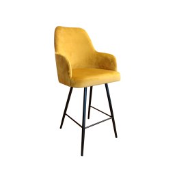 Hoker Westa krzesło barowe tkanina Welur podstawa metalowa