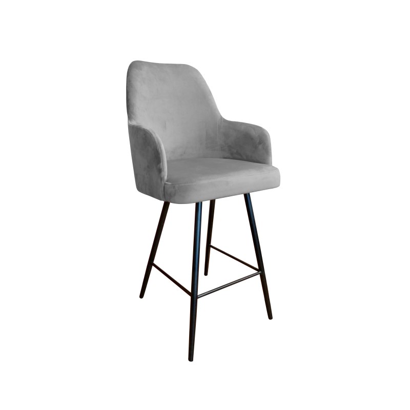 Hoker Westa krzesło barowe tkanina Welur podstawa metalowa