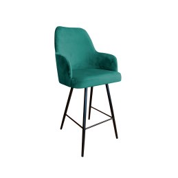 Hoker Westa krzesło barowe tkanina Welur podstawa metalowa