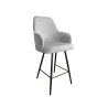 Hoker Westa krzesło barowe tkanina Welur podstawa metalowa