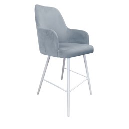 Hoker Westa krzesło barowe tkanina Welur podstawa metalowa