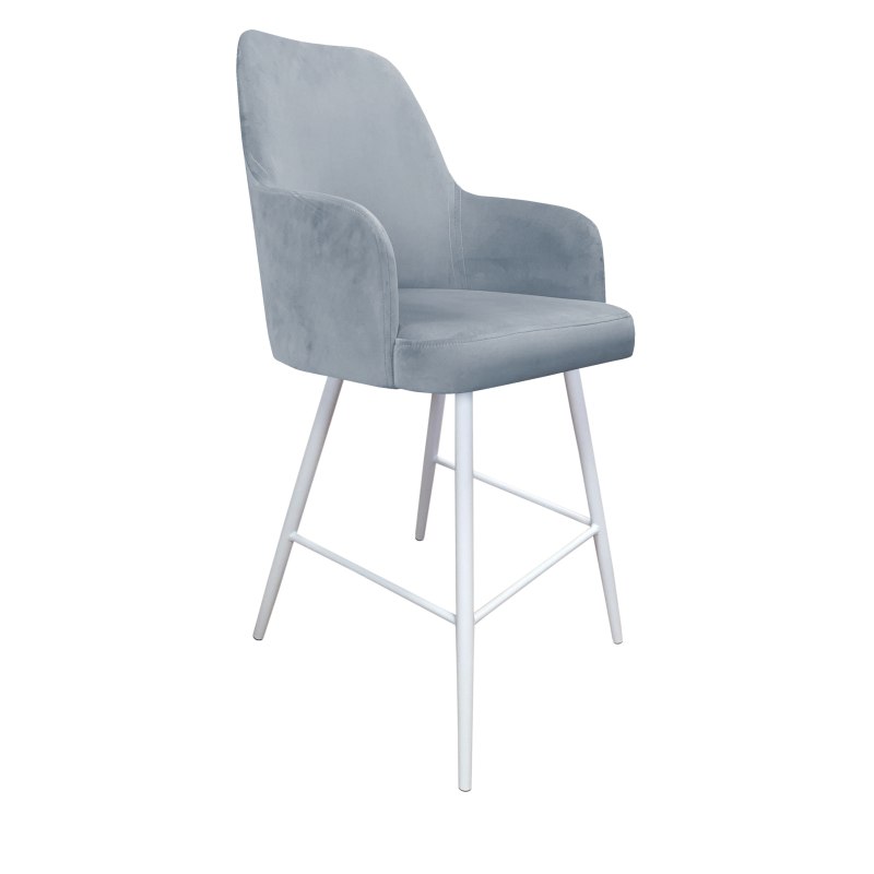 Hoker Westa krzesło barowe tkanina Welur podstawa metalowa