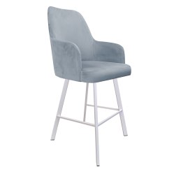 Hoker Westa krzesło barowe tkanina Welur podstawa metalowa
