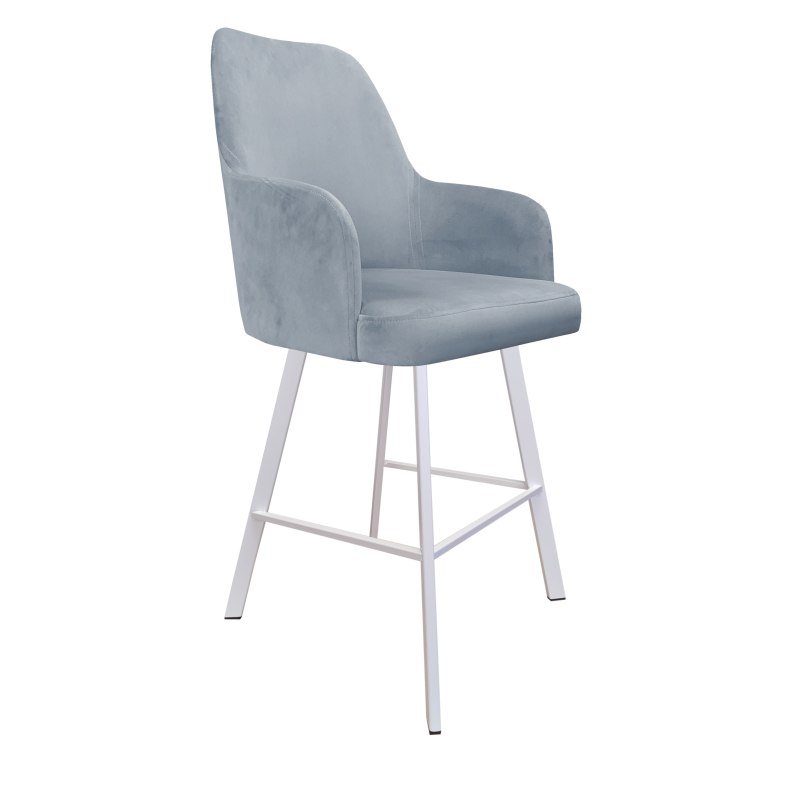 Hoker Westa krzesło barowe tkanina Welur podstawa metalowa