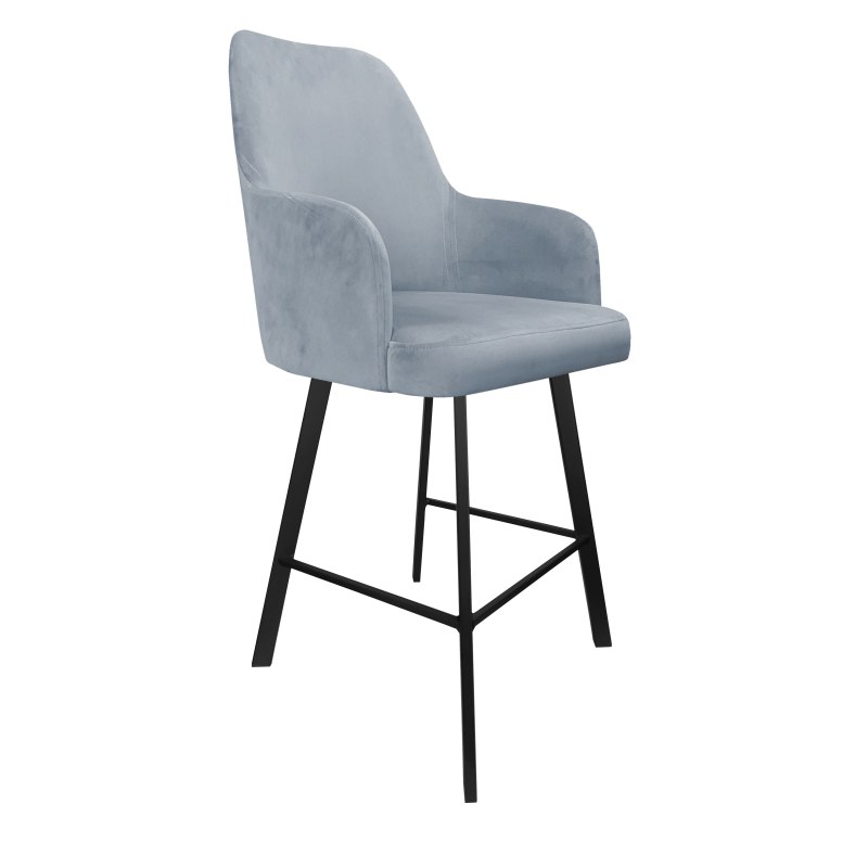 Hoker Westa krzesło barowe tkanina Welur podstawa metalowa