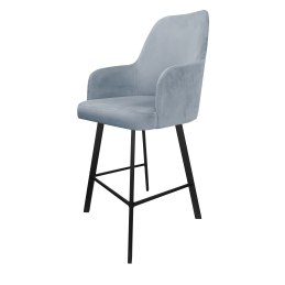Hoker Westa krzesło barowe tkanina Welur podstawa metalowa