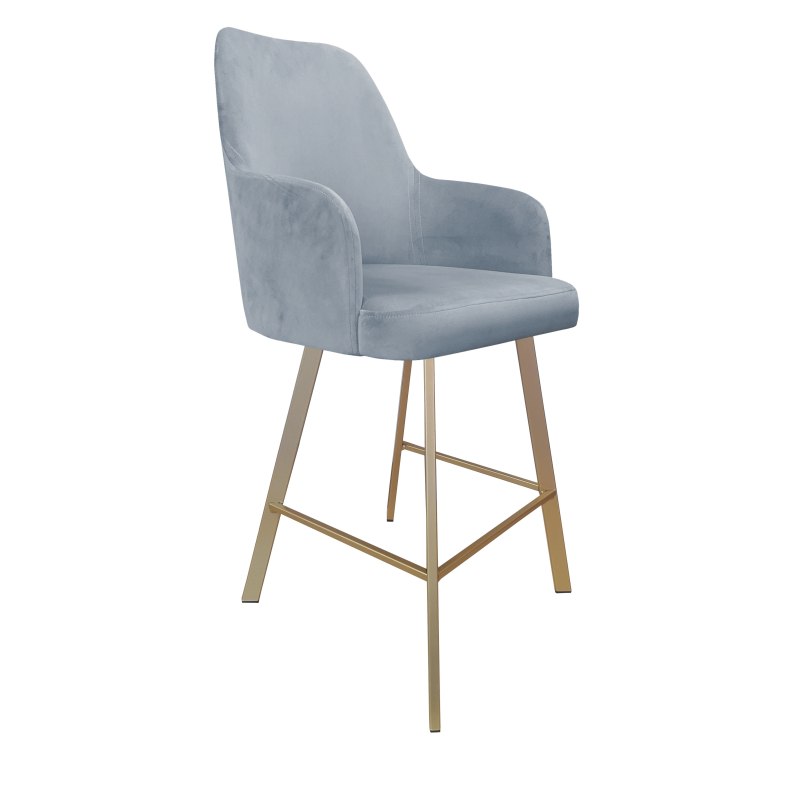 Hoker Westa krzesło barowe tkanina Welur podstawa metalowa