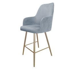 Hoker Westa krzesło barowe tkanina Welur podstawa metalowa