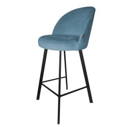 Hoker TRIX krzesło barowe tkanina welur metalowa podstawa