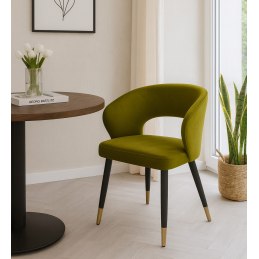 Krzesło tapicerowane AURA na czarno złotej nodze BL75 do jadalni salonu