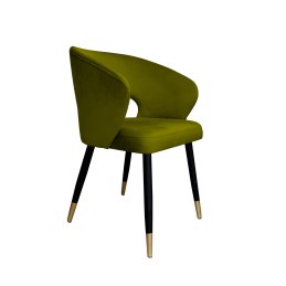 Krzesło tapicerowane AURA na czarno złotej nodze BL75 do jadalni salonu