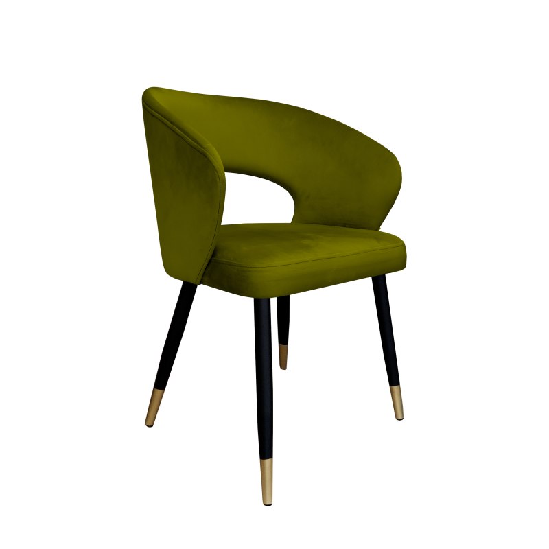 Krzesło tapicerowane AURA na czarno złotej nodze BL75 do jadalni salonu