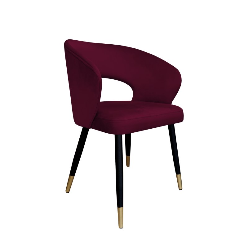 Krzesło tapicerowane AURA na czarno złotej nodze MG02 do jadalni salonu