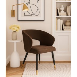 Krzesło tapicerowane AURA na czarno złotej nodze MG05 do jadalni salonu