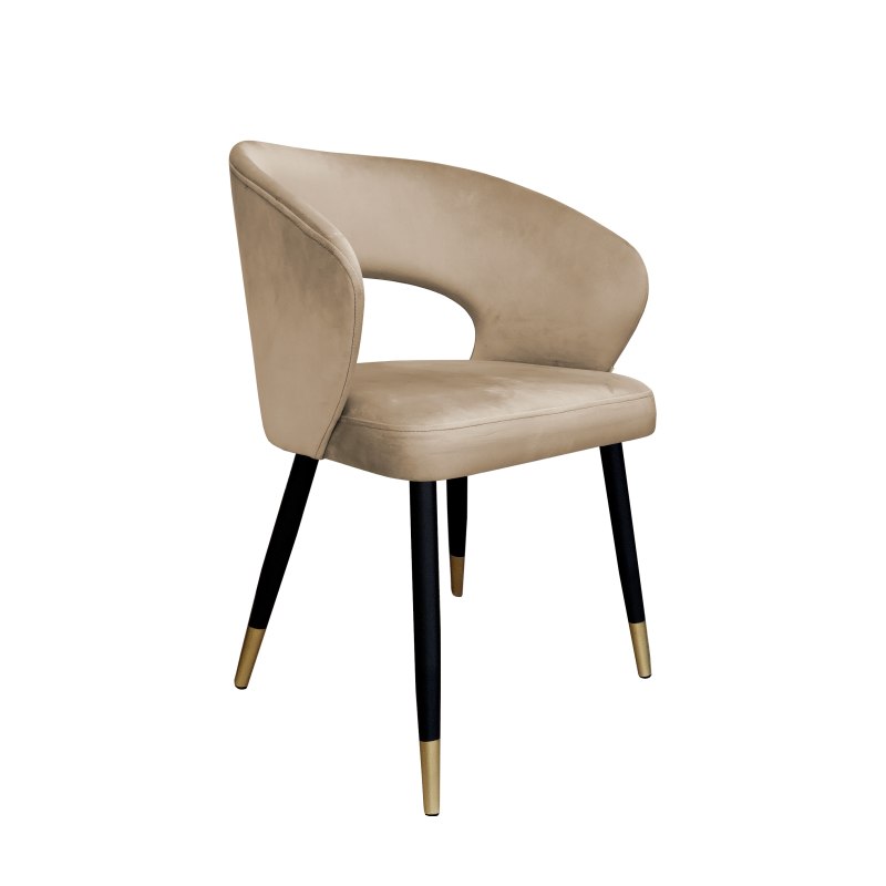 Krzesło tapicerowane AURA na czarno złotej nodze MG06 do jadalni salonu