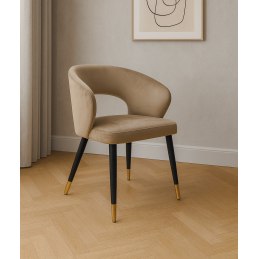 Krzesło tapicerowane AURA na czarno złotej nodze MG06 do jadalni salonu