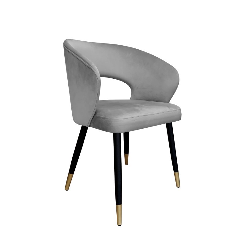 Krzesło tapicerowane AURA na czarno złotej nodze MG17 do jadalni salonu