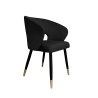 Krzesło tapicerowane AURA na czarno złotej nodze MG19 do jadalni salonu