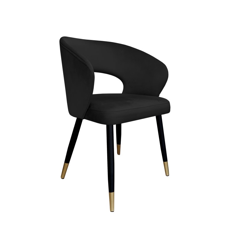 Krzesło tapicerowane AURA na czarno złotej nodze MG19 do jadalni salonu