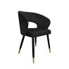 Krzesło tapicerowane AURA na czarno złotej nodze MG19 do jadalni salonu