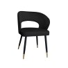 Krzesło tapicerowane AURA na czarno złotej nodze MG19 do jadalni salonu