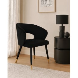 Krzesło tapicerowane AURA na czarno złotej nodze MG19 do jadalni salonu