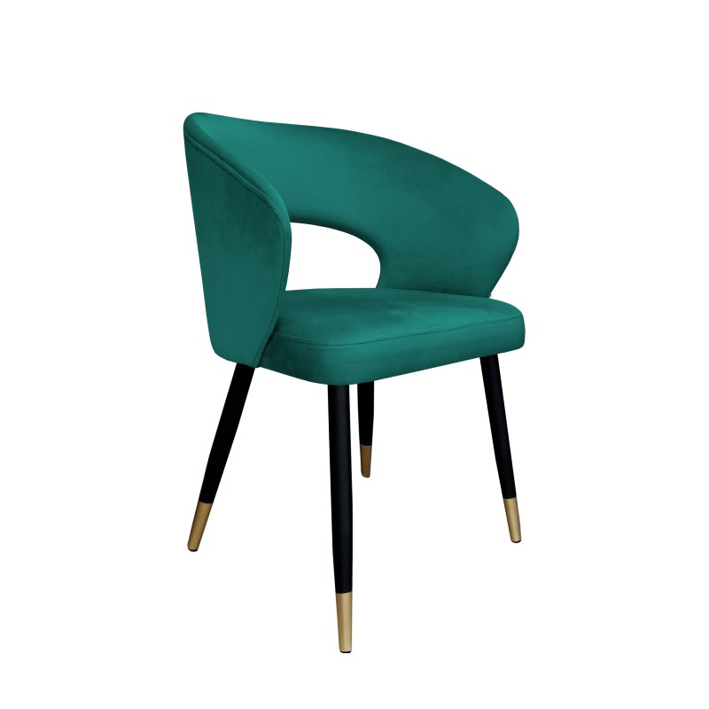 Krzesło tapicerowane AURA na czarno złotej nodze MG20 do jadalni salonu