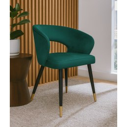 Krzesło tapicerowane AURA na czarno złotej nodze MG20 do jadalni salonu