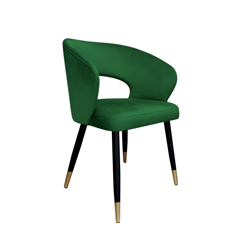 Krzesło tapicerowane AURA na czarno złotej nodze MG25 do jadalni salonu