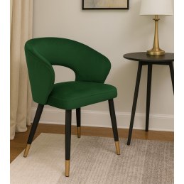 Krzesło tapicerowane AURA na czarno złotej nodze MG25 do jadalni salonu