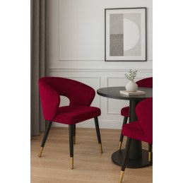 Krzesło tapicerowane AURA na czarno złotej nodze MG31 do jadalni salonu