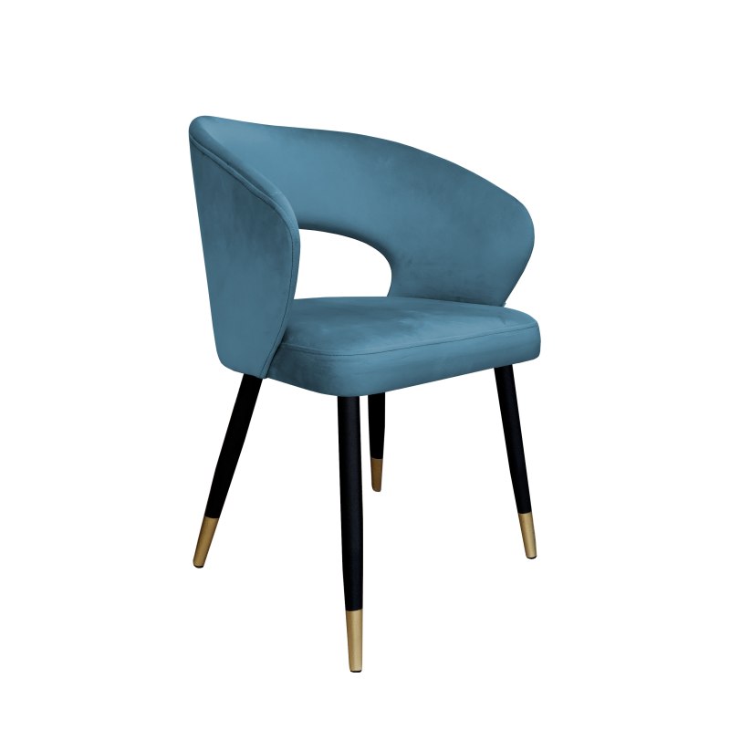 Krzesło tapicerowane AURA na czarno złotej nodze MG33 do jadalni salonu