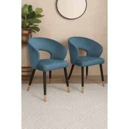 Krzesło tapicerowane AURA na czarno złotej nodze MG33 do jadalni salonu