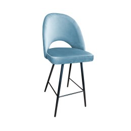 Hoker POLO krzesło barowe tkanina Welur podstawa metalowa