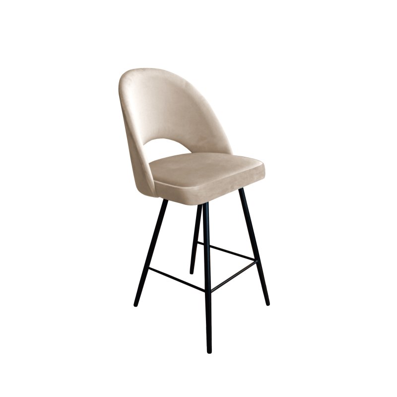 Hoker POLO krzesło barowe tkanina Welur podstawa metalowa