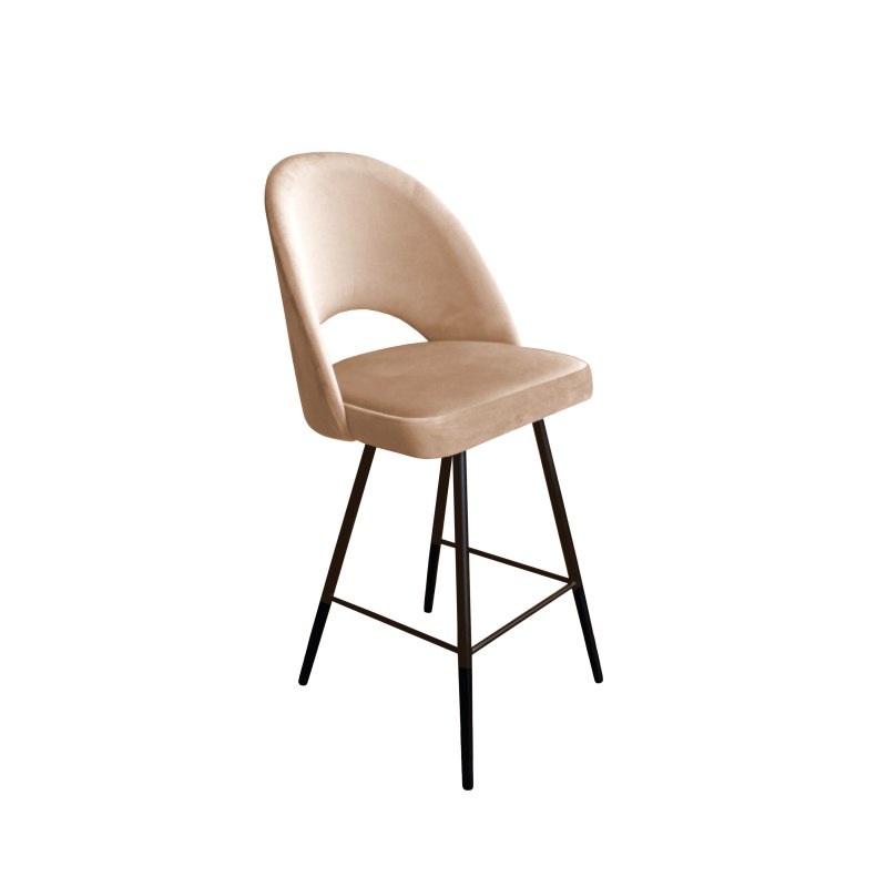 Hoker POLO krzesło barowe tkanina Welur podstawa metalowa