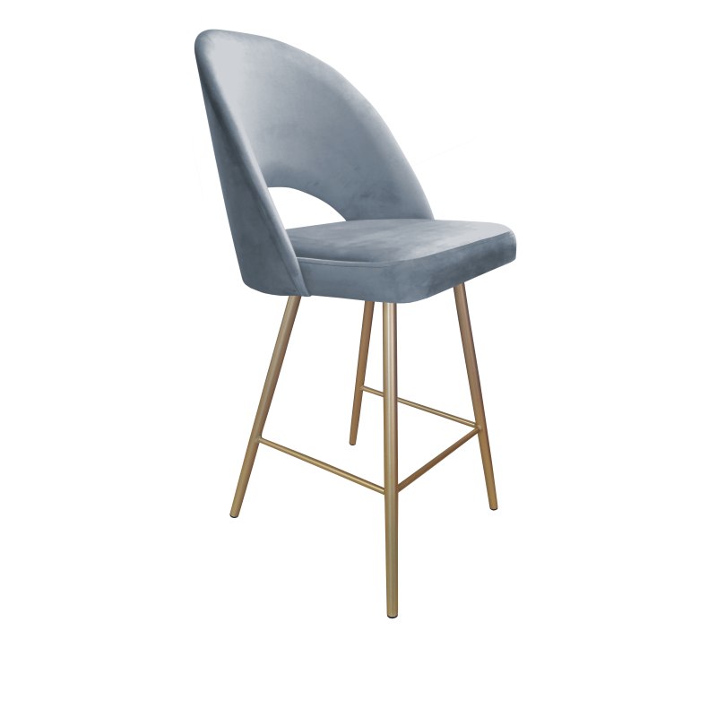 Hoker POLO krzesło barowe tkanina Welur podstawa metalowa