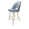 Hoker POLO krzesło barowe tkanina Welur podstawa metalowa