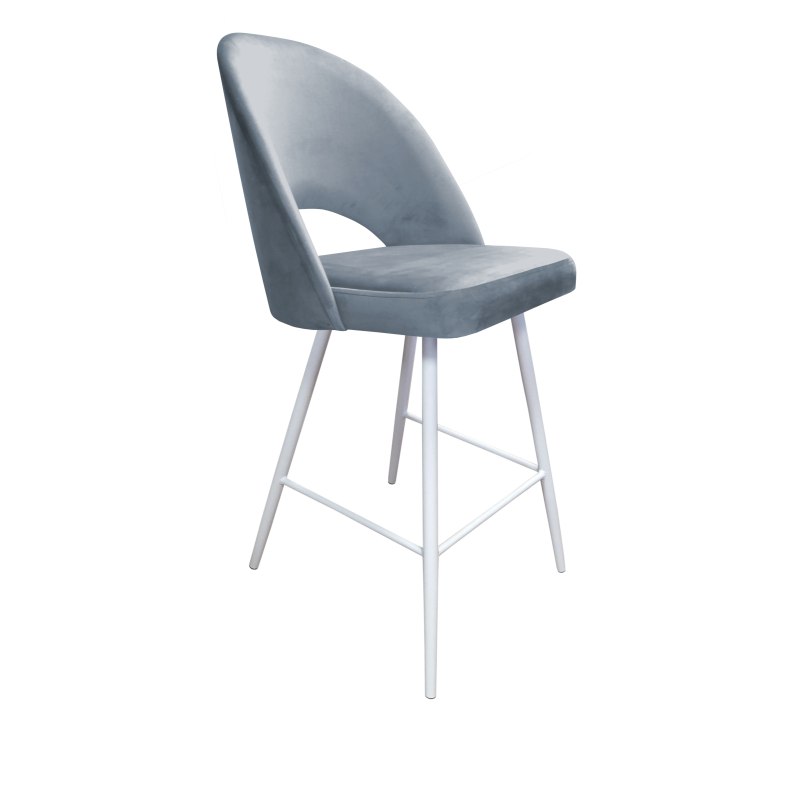 Hoker POLO krzesło barowe tkanina Welur podstawa metalowa