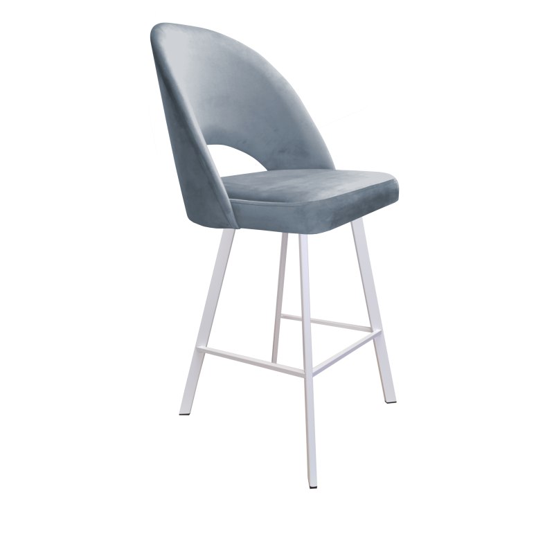 Hoker POLO krzesło barowe tkanina Welur podstawa metalowa