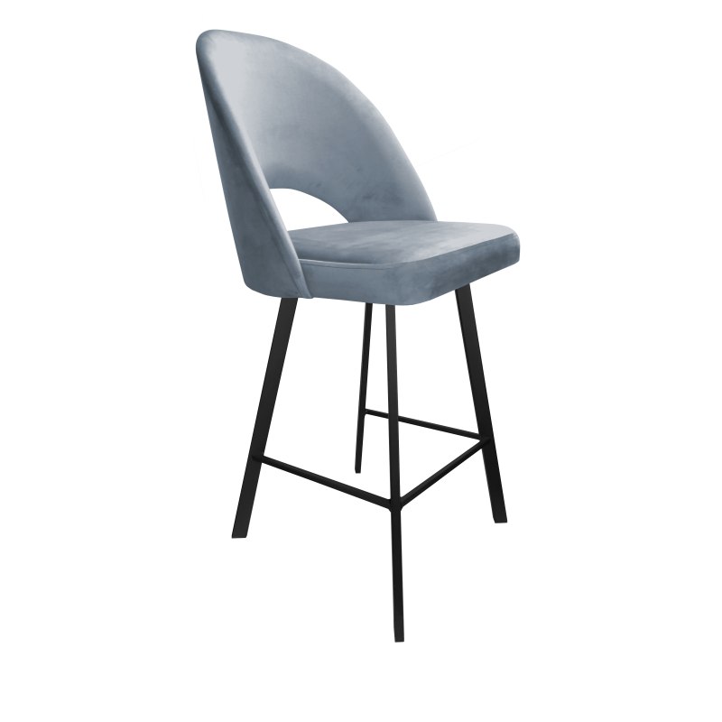 Hoker POLO krzesło barowe tkanina Welur podstawa metalowa