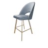 Hoker POLO krzesło barowe tkanina Welur podstawa metalowa
